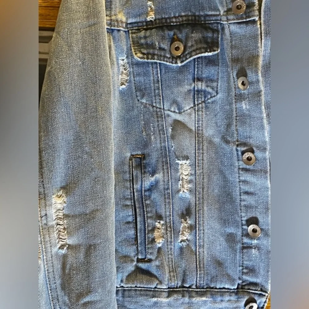 Ci Sono Denim Jacket Sz M Distressed Ripped Light‎ Blue Model DJK53 Womens L - Picture 2 of 10